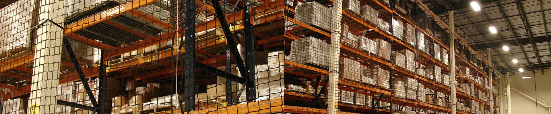 Material handling nets for warehouses
